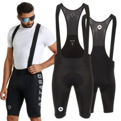 Spodenki rowerowe męskie ATTABO Kirun Bib Shorts. Czarne szorty męskie ATTABO, bez wzorów, sportowe. Za 129.99 zł.