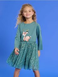 Sukienka świąteczna - zielony. Zielone sukienki dziewczęce Sinsay, bez wzorów, z bawełny, wizytowe, bez ramiączek, długie. Za 17.99 zł.