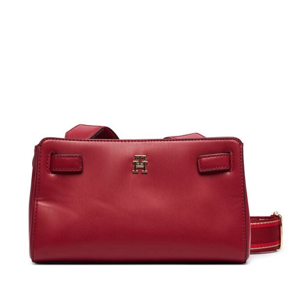 Torebka Tommy Hilfiger. Czerwone listonoszki damskie Tommy Hilfiger, bez wzorów, bez dodatków. Za 489.99 zł.