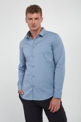 Koszula męska popelinowa ARMANI EXCHANGE. Koszule męskie Armani Exchange, m, bez wzorów, bez kołnierzyka, bez ramiączek. W wyprzedaży za 226.85 zł.