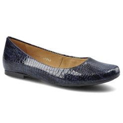 Granatowe Baleriny Maciejka Damskie Modne Buty. Niebieskie baleriny damskie Maciejka, bez wzorów, z lakierowanej skóry, bez obcasa, na płaskiej podeszwie. Za 159.00 zł.