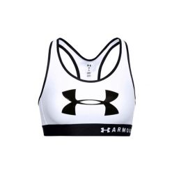Biustonosz sportowy damski Under Armour Mid Keyhole Graphic Bra. Białe biustonosze sportowe damskie Under Armour, bez wzorów, z elastanu. Za 99.99 zł.