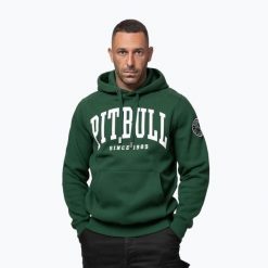 Bluza męska Pitbull Norton Hooded. Zielone bluzy sportowe męskie PITBULL, bez wzorów, z bawełny, sportowe, bez kołnierzyka, bez ramiączek. Za 219.99 zł.