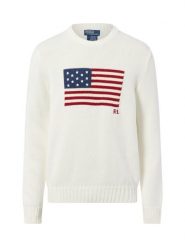 Polo Ralph Lauren Męski sweter z dzianiny Mężczyźni Bawełna biały jednolity, M. Białe swetry męskie Polo Ralph Lauren, m, bez wzorów, z bawełny, bez kołnierzyka. Za 1,499.95 zł.