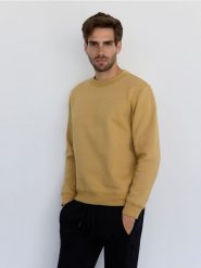 Gładka bluza z bawełną - jasnożółty. Żółte bluzy bez kaptura męskie Reserved, l, z bawełny. W wyprzedaży za 49.99 zł.