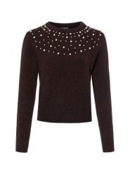 Marie Lund Sweter z domieszką wełny Kobiety brązowy, M. Brązowe swetry klasyczne damskie Marie Lund, m, z wełny, bez kołnierzyka. Za 129.95 zł.