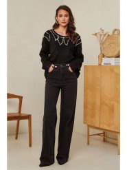 Soft Cashmere Sweter w kolorze czarnym rozmiar: 34/36. Czarne swetry klasyczne damskie Soft Cashmere, z kaszmiru, z asymetrycznym kołnierzem. Za 152.62 zł.