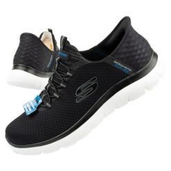 Buty Skechers Summits M 232457/BLK czarne. Czarne buty sportowe na co dzień męskie z materiału, bez zapięcia. Za 518.78 zł.