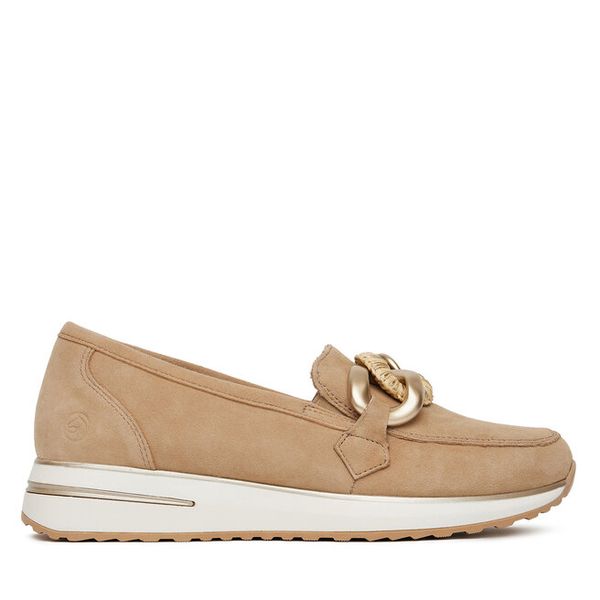 Półbuty Remonte. Brązowe półbuty damskie Remonte, bez wzorów, bez obcasa, na płaskiej podeszwie. Za 293.99 zł.