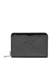 Calvin Klein Portfel K60K613059 Czarny. Czarne portfele damskie CALVIN KLEIN, bez wzorów, ze skóry. Za 169.99 zł.