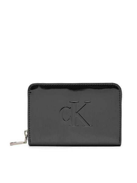 Calvin Klein Portfel K60K613059 Czarny. Czarne portfele damskie CALVIN KLEIN, bez wzorów, ze skóry. Za 169.99 zł.