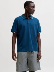 Jack & Jones Koszulka polo "Blaweston" w kolorze niebieskim rozmiar: M. Niebieskie koszulki polo męskie Jack & Jones, m, bez wzorów, z bawełny, bez ramiączek. Za 74.46 zł.