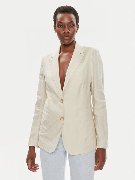 Tommy Hilfiger Marynarka WW0WW42454 Beżowy Regular Fit. Brązowe marynarki i żakiety damskie Tommy Hilfiger, bez wzorów, ze lnu. Za 619.99 zł.