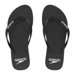 Klapki japonki damskie Speedo Flip Flop. Niebieskie klapki damskie Speedo, bez wzorów, z materiału, bez obcasa. Za 73.99 zł.