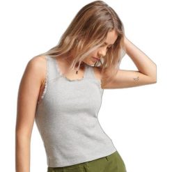 Tank top z koronkowym wykończeniem dla kobiet Superdry. Szare topy damskie Superdry., l, bez wzorów, z koronki, bez kołnierzyka. Za 107.05 zł.