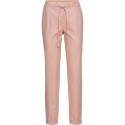 Spodnie lniane. Czerwone spodnie materiałowe damskie bonprix, bez wzorów. Za 139.99 zł.