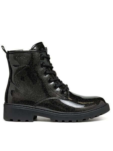 Geox Kozaki Jr Casey J9420G 000KC C9999 M Czarny. Czarne kozaki dziewczęce Geox, bez wzorów, ze skóry, bez obcasa. Za 359.99 zł.