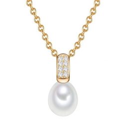 Valero Pearls Naszyjnik srebrny srebro wysokiej próby Cyrkonia Perła hodowlana słodkowodna żółte złoto Naszyjniki 1 ct Damski. Szare naszyjniki damskie Valero Pearls, pozłacane. Za 278.99 zł.