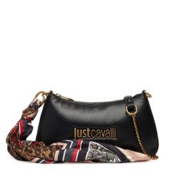 Torebka Just Cavalli. Czarne torebki wieczorowe Just Cavalli, bez wzorów, wizytowe, bez kołnierzyka, bez ramiączek. Za 619.99 zł.