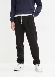Spodnie sportowe z czystej bawełny organicznej. Czarne spodnie sportowe męskie bonprix, z bawełny. Za 84.99 zł.