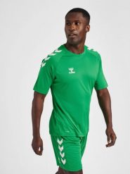Koszulka Hummel Core Poly. Zielone t-shirty sportowe męskie HUMMEL, m, z poliamidu, bez ramiączek, do piłki ręcznej. Za 77.00 zł.