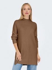 ONLY Sweter w kolorze jasnobrązowym rozmiar: XS. Brązowe golfy damskie Only, xs, bez wzorów, ze splotem, bez ramiączek. Za 61.46 zł.