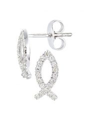 Revoni Złote kolczyki-wkrętki z diamentami rozmiar: onesize. Szare kolczyki damskie Revoni, z diamentem, złote. Za 1,304.99 zł.