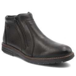 Czarne Botki Rieker Ocieplane Obuwie Męskie. Czarne buty zimowe męskie Rieker, na jesień, ze skóry, bez zapięcia. Za 359.00 zł.