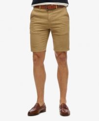 Superdry Vintage International Chino Shorts – slim fit z bawełną i elastanem. Brązowe szorty męskie Superdry., bez wzorów, z bawełny, klasyczne. Za 275.85 zł.