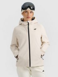 4F Kurtka narciarska membrana 5000 damska - beżowa XL. Brązowe kurtki damskie 4f, xl, bez wzorów, z materiału, bez kaptura, narciarskie. W wyprzedaży za 169.99 zł.