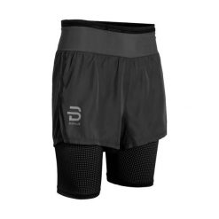 Szorty 2 w 1 Daehlie Sportswear Athlete. Niebieskie szorty męskie DAEHLIE, z elastanu, bez kołnierzyka. Za 435.50 zł.