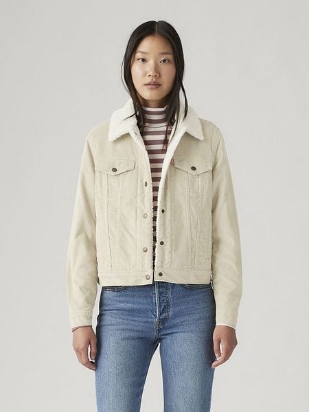 Levi's Kurtka dżinsowa w kolorze beżowym rozmiar: M. Brązowe kurtki damskie Levi's, m, bez wzorów, z bawełny, bez kaptura. Za 259.54 zł.