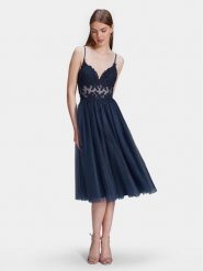 Swing Sukienka koktajlowa 5AH014HK Granatowy Slim Fit. Niebieskie sukienki damskie Hey Kyla, bez wzorów, z syntetyku, wizytowe, bez kołnierzyka, bez ramiączek. Za 579.99 zł.