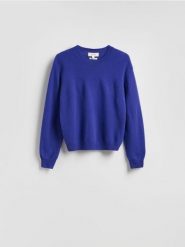 Wełniany sweter - niebieski. Niebieskie swetry klasyczne damskie Reserved, l, z wełny, bez kołnierzyka. Za 199.99 zł.