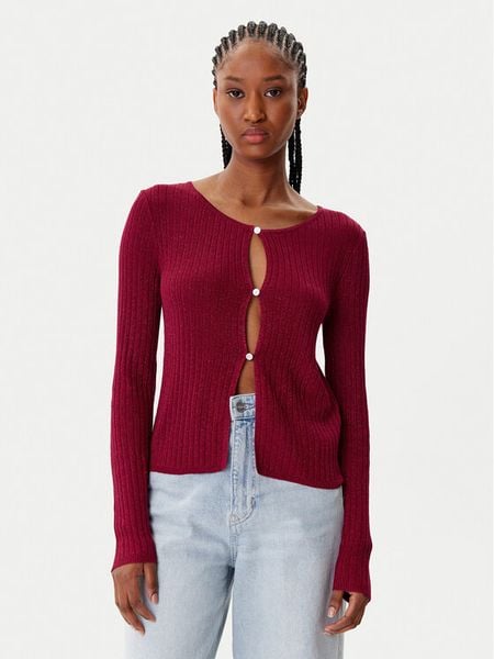 Morgan Kardigan 252-MIZOR Czerwony Slim Fit. Czerwone kardigany damskie Morgan, s, bez wzorów, z wiskozy. Za 129.99 zł.