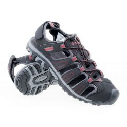 Sandały Hi-Tec Tiore M 92800081082 czarne. Czarne sandały męskie z materiału, bez zapięcia. Za 227.26 zł.
