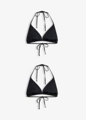 Biustonosz bikini z trójkątnymi miseczkami (2 szt.). Czarne bikini damskie bonprix, bez wzorów. Za 74.99 zł.
