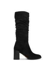 Nine West Kozaki CEO-BASZIRA-01 Czarny. Czarne kozaki damskie Nine West, z materiału, bez obcasa, na słupku. Za 299.99 zł.