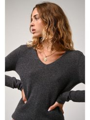 AUTHENTIC CASHMERE Kaszmirowy sweter "Galise" w kolorze antracytowym rozmiar: XL. Czarne swetry klasyczne damskie AUTHENTIC CASHMERE, xl, z kaszmiru, bez kołnierzyka. Za 259.74 zł.