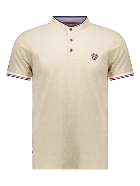 Geographical Norway Koszulka polo "Kazioblend" w kolorze beżowym rozmiar: XL. Brązowe koszulki polo męskie Geographical Norway, xl, bez wzorów, z bawełny, bez ramiączek. Za 115.24 zł.