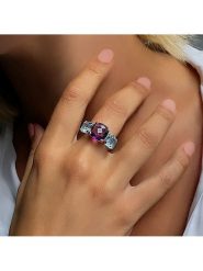 Les Petites Précieuses Srebrny pierścionek z topazem i ametystem rozmiar: 50. Niebieskie pierścionki damskie Les Petites Précieuses, z ametystem, srebrne. Za 217.99 zł.