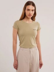 Koszulka damska z niewielkim logo zielona Irsera 300. Zielone t-shirty damskie Big Star, l, bez wzorów, z bawełny, bez kołnierzyka. W wyprzedaży za 69.99 zł.