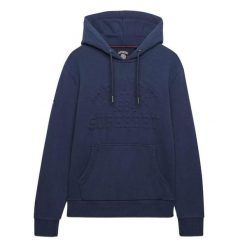 Bluza z kapturem Superdry Athletic Emboss Relaxed. Niebieskie bluzy z kapturem męskie Superdry., xl, z bawełny. Za 333.65 zł.