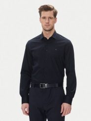 Tommy Hilfiger Koszula MW0MW39279 Granatowy Slim Fit. Niebieskie koszule męskie Tommy Hilfiger, m, bez wzorów, z bawełny, bez kołnierzyka, bez ramiączek. Za 279.99 zł.