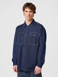 Wrangler Koszula dżinsowa - Regular fit - w kolorze granatowym rozmiar: L. Niebieskie koszule męskie Wrangler, l, bez wzorów, z bawełny, bez kołnierzyka, bez ramiączek. Za 135.81 zł.