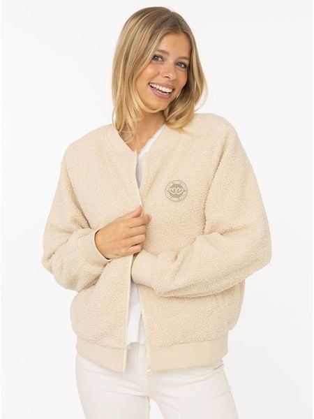 Zwillingsherz Kurtka "Good Vibes" w kolorze beżowym rozmiar: XXL. Brązowe kurtki damskie Zwillingsherz, xxl, bez wzorów, z polaru, bez kaptura. Za 239.99 zł.