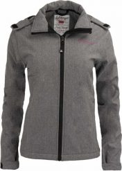Damska kurtka softshell Spitsbergen Norwegia Wms Softshell Jacket Mela Grey. Szare kurtki damskie Erima, xl, bez wzorów, z materiału. Za 254.99 zł.