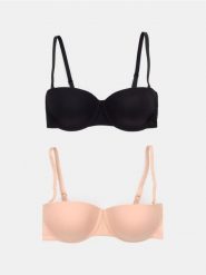 Prążkowane biustonosze balkonetki 2 pack - wielobarwny. Biustonosze Sinsay, bez wzorów, prążkowane. Za 29.99 zł.