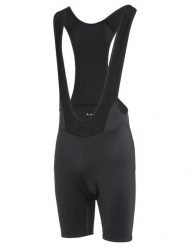 Spodnie rowerowe z szelkami i wyściełaną wkładką M Matera Bib Tights. Czarne spodnie sportowe męskie Vaude, bez wzorów, z materiału. Za 295.70 zł.