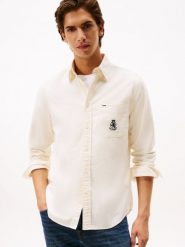 Tommy Hilfiger koszula bawełniana Mężczyźni Regular Fit Bawełna biały, XL. Białe koszule męskie Tommy Hilfiger, m, bez wzorów, z bawełny, bez kołnierzyka, bez ramiączek. Za 229.95 zł.